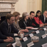 Prime Minister Theresa May holds a Tech Sector Roundtable and Reception at No10 Downing Street. PM May holds roundtable in the famous Cabinet Room for members from the Tech Sector followed by a Reception at No10. Image obtained by No 10 Flickr.